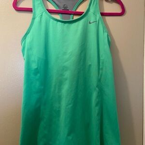 Nike Dri Fit Bright Green Tank Top with built in bra!  Large!  EUC!